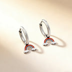 Boucles d'oreilles pendantes pour femme avec pendentifs arc-en-ciel