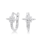 Boucles d'oreilles pendantes croix en argent sterling 925 et zircone