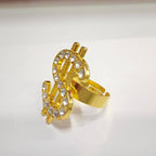Bague signe dollar