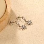Boucles d'oreilles pendantes pour femme avec étoiles et zircons