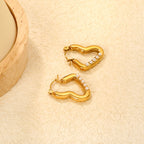 Boucles d'oreilles pendantes cœur pour femme avec perles