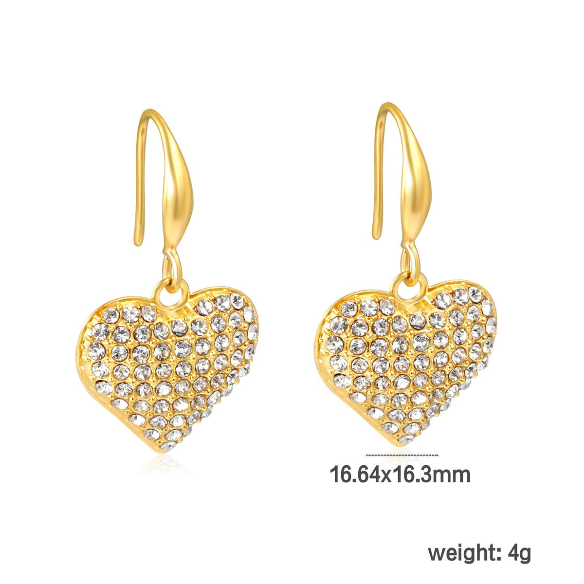 Boucles d'oreilles pendantes pour femme design cœur