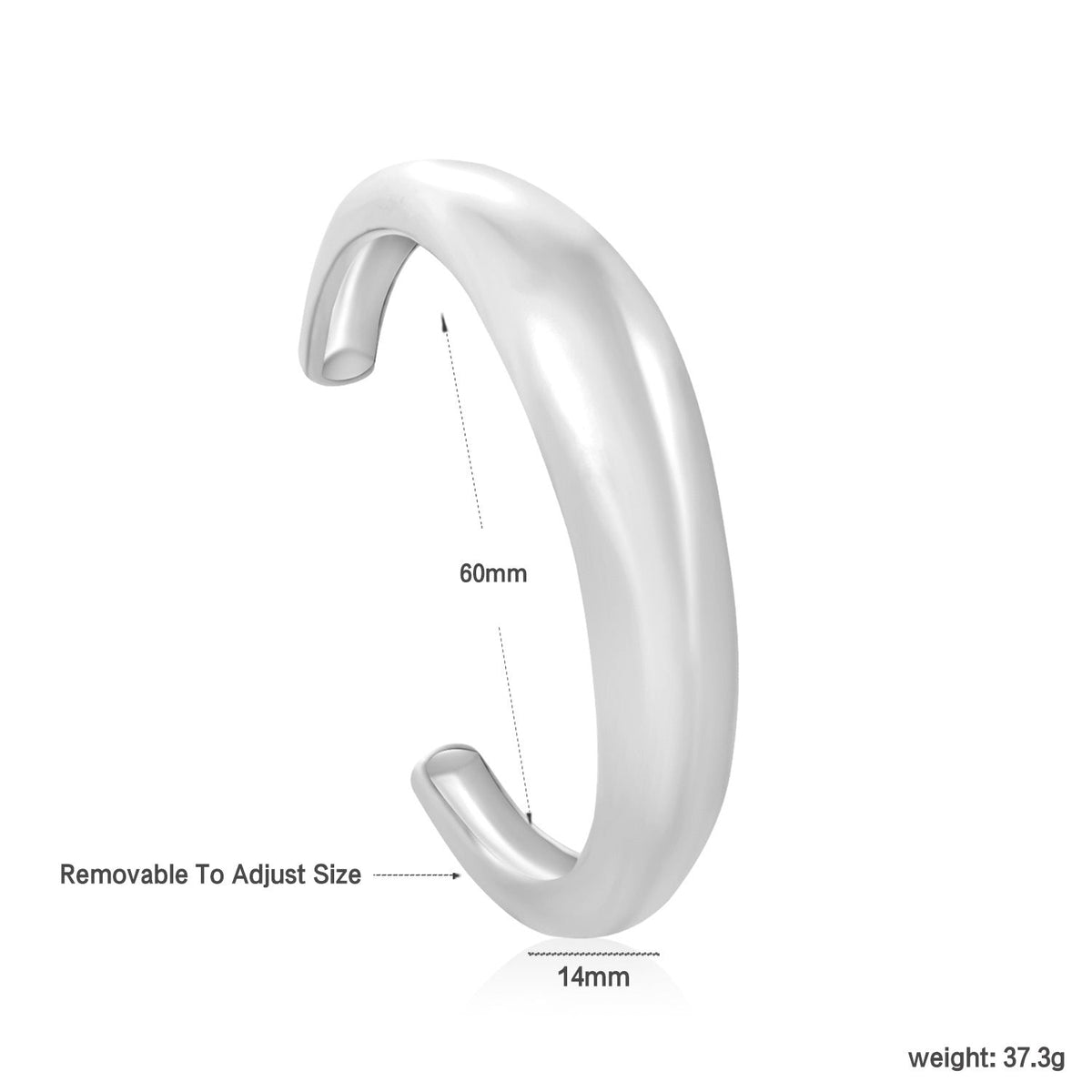 Bracelet jonc réglable au design moderne et incurvé pour femme