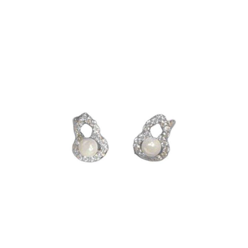 Clous d'oreilles pour femme avec zircon et perle