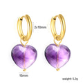 Damen Hängende Ohrstecker mit herzförmigem Amethyst-Anhänger
