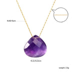 Collier pour femme avec pendentif goutte étincelant et acier inoxydable doré