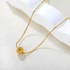 Collier pour femme avec pendentif boule réglable en acier