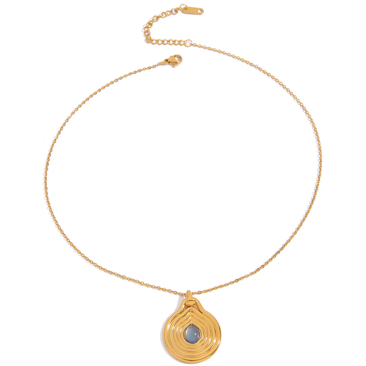 Collier pour femme avec pendentif spirale en acier inoxydable