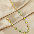 Bracelet de cheville pour femme avec breloques fleurs