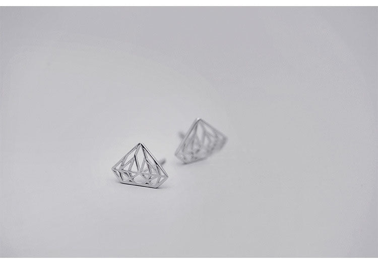 Clous d'oreilles géométriques en argent pour femme