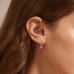 Boucles d'oreilles pendantes cœur en argent sterling 925 et zircone