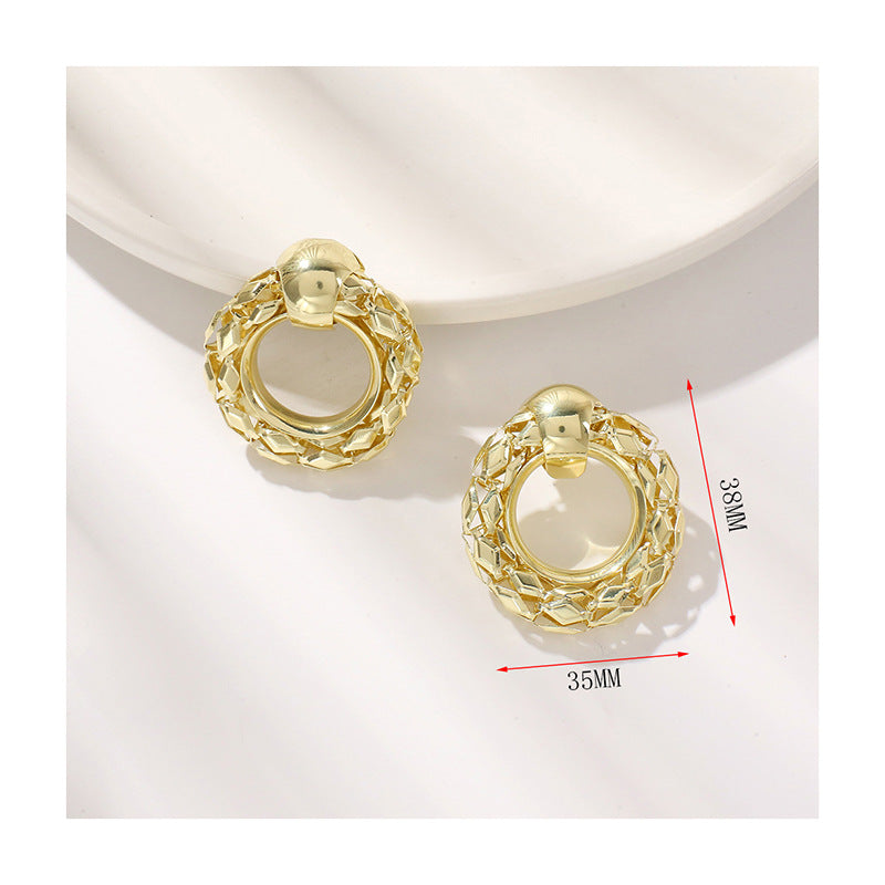 Boucles d'oreilles pendantes pour femme à double anneau