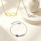 Bracelet pour femme avec symbole infini en acier inoxydable
