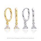 Boucles d'oreilles pendantes avec accents de zircon