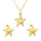Parure de bijoux pour femme avec pendentif étoile et boucles d'oreilles