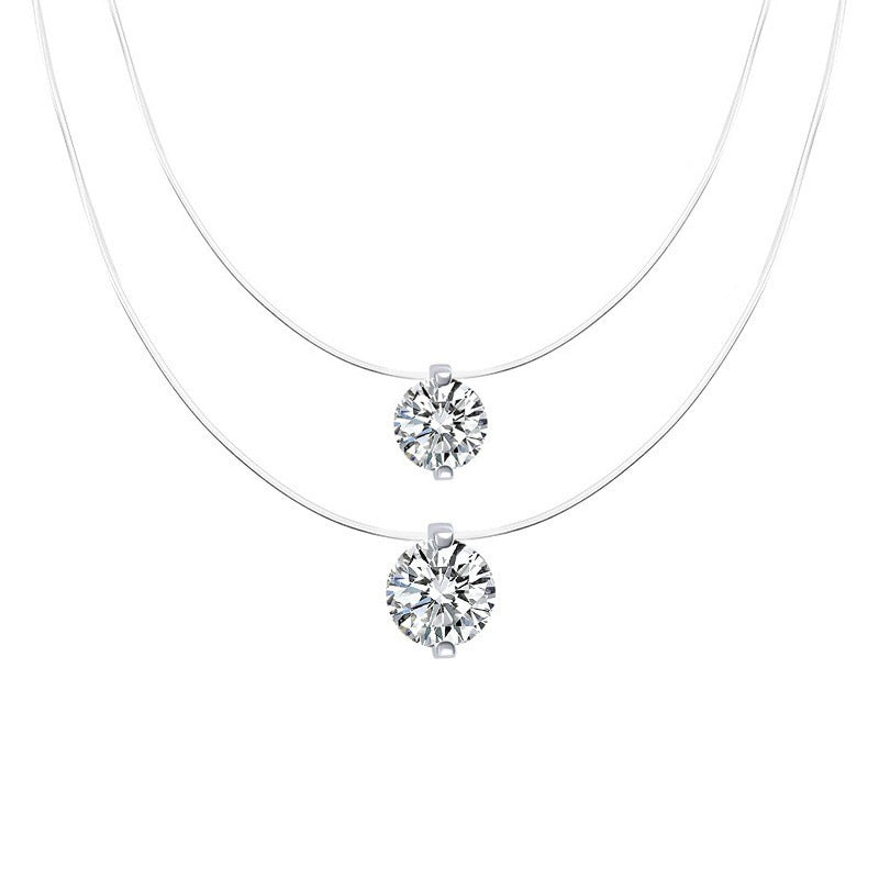 Collier élégant pour femme avec pendentif en zircon étincelant