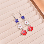 Boucles d'oreilles fleurs délicates multicouches en émail et acier inoxydable