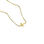 Collier pour femme avec pendentif croix minimaliste en acier