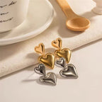 Boucles d'oreilles pendantes en forme de cœur pour femme