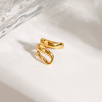 Bague torsadée élégante en acier inoxydable pour femme