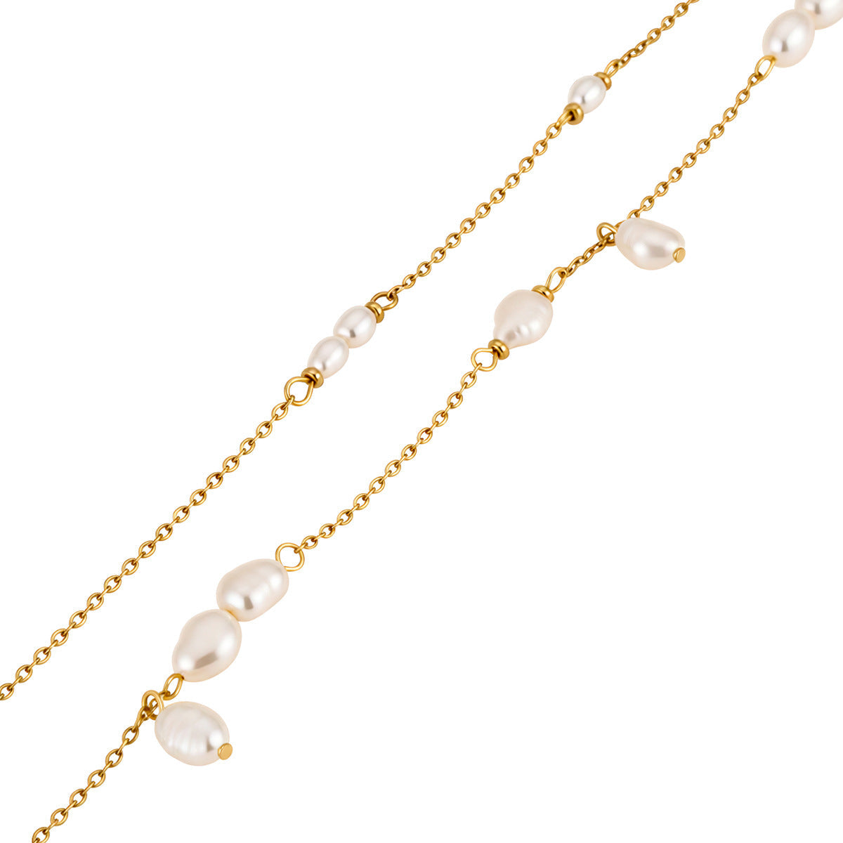 Collier pour femme avec accents de perles délicats et longueur réglable