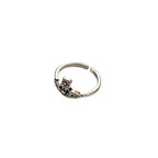 Bague ouverte pour femme avec motif floral artistique