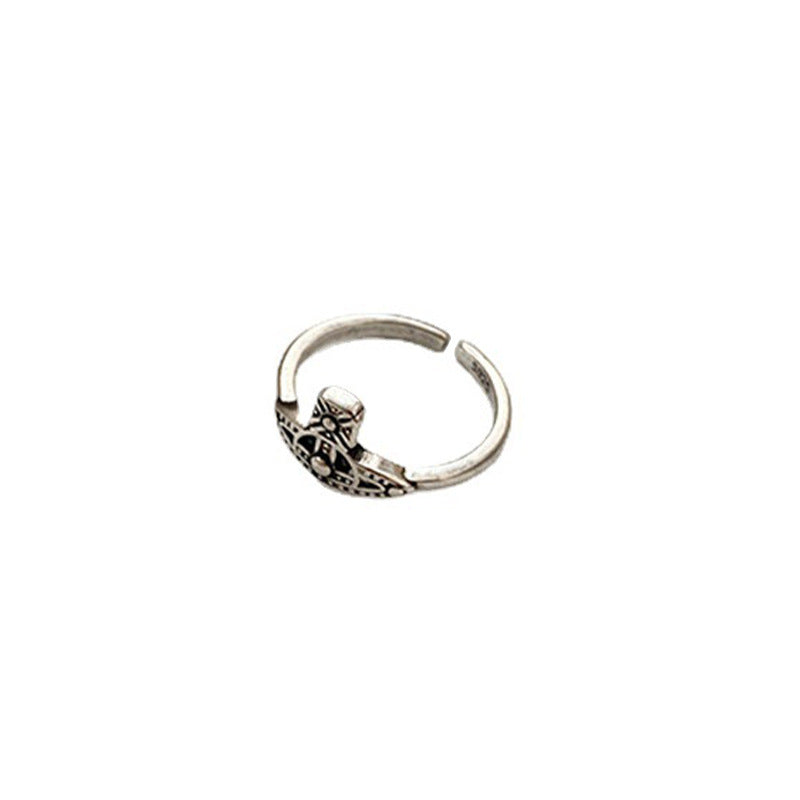 Bague ouverte pour femme avec motif floral artistique