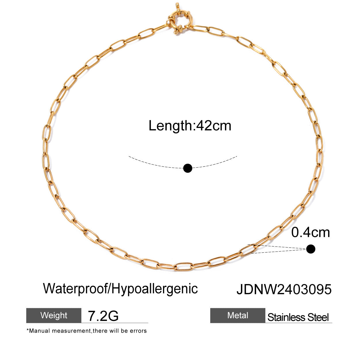 Collier pour femme en acier inoxydable hypoallergénique