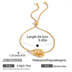 Bracelet pour femme avec fermoir réglable et pendentif en forme de cœur