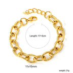 Bracelet pour femme en acier inoxydable plaqué or avec fermoir réglable