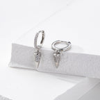 Boucles d'oreilles pendantes cône en argent sterling 925
