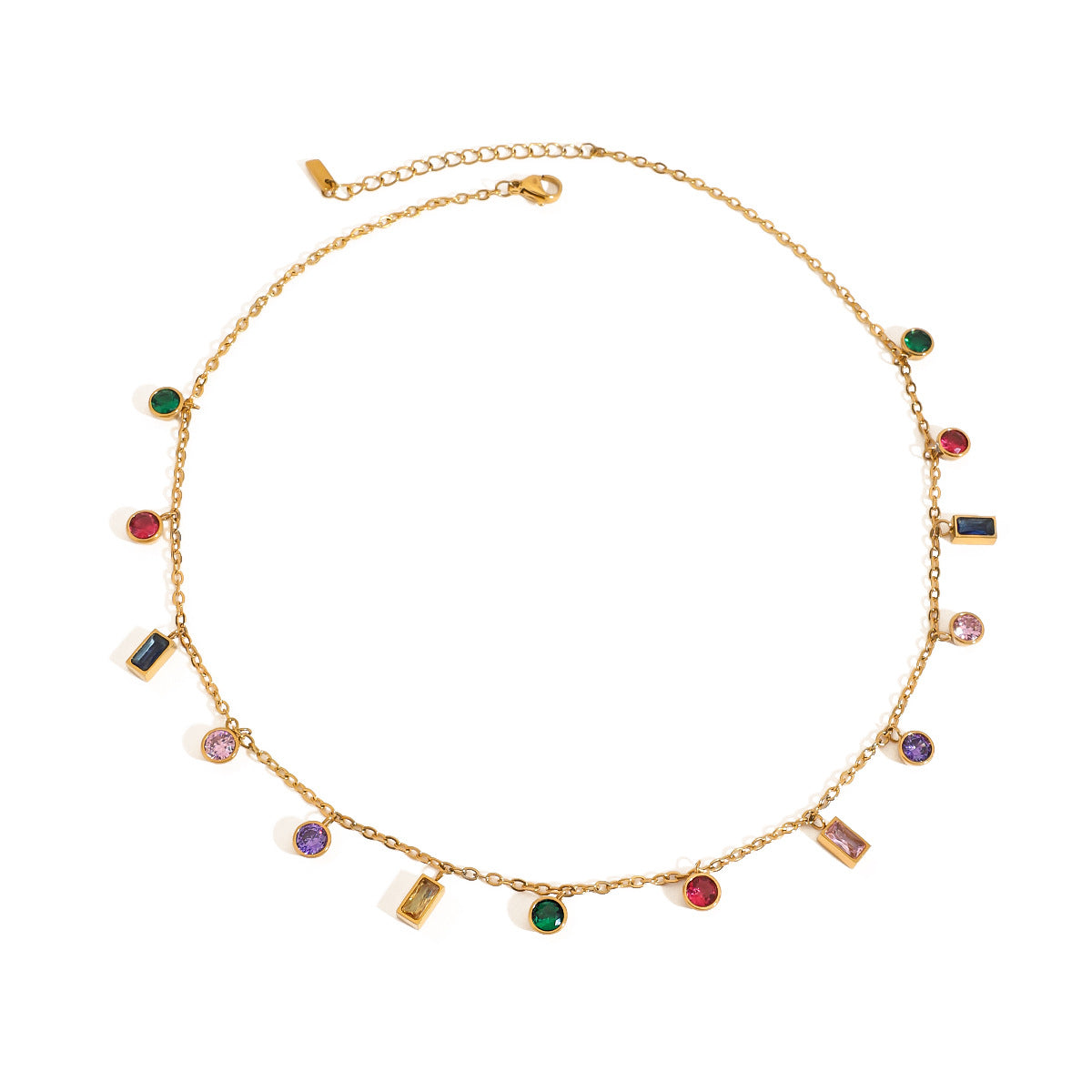 Collier ancre pour femme avec pendentifs en cristal coloré