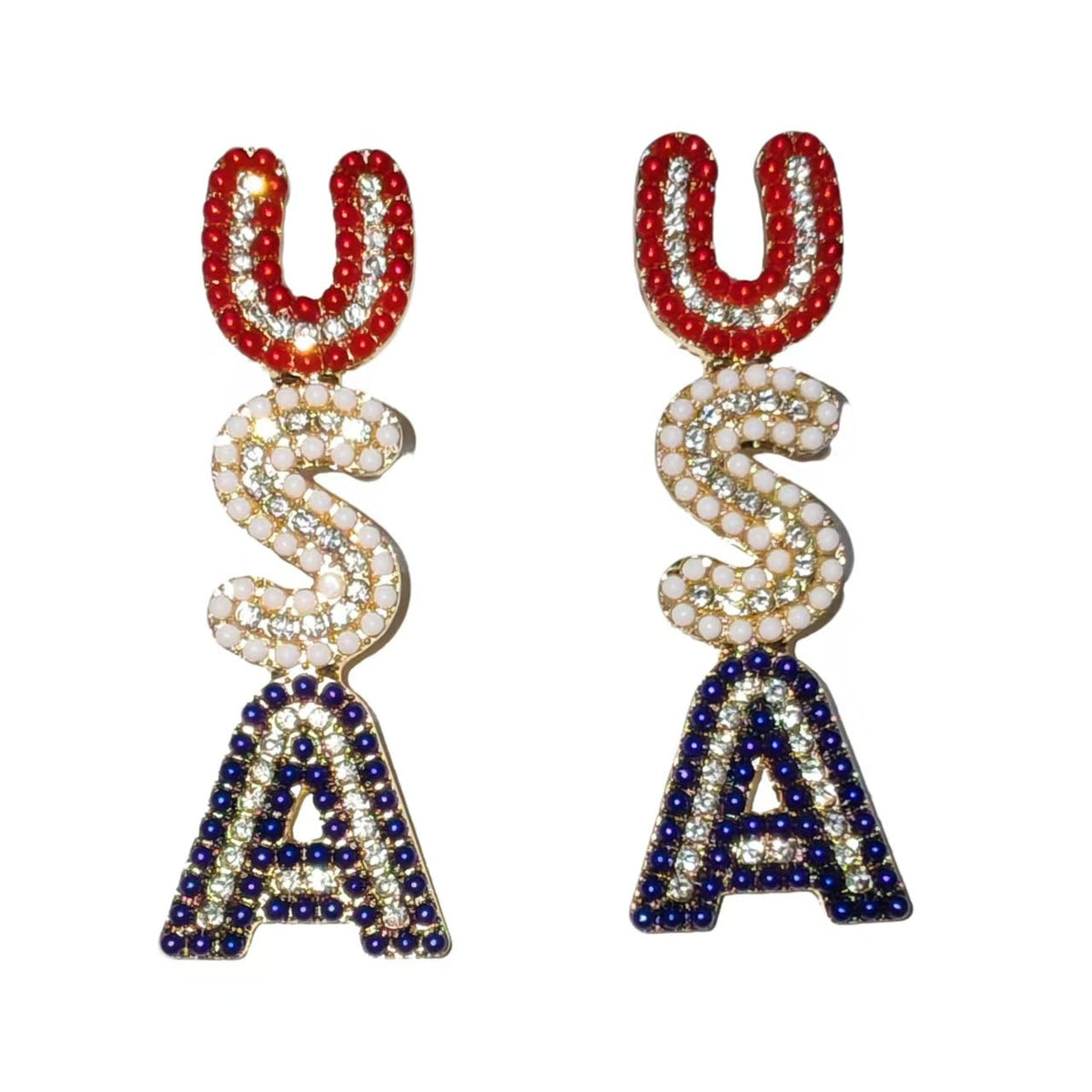 Boucles d'oreilles statement scintillantes pour femme avec perles de cristal