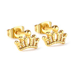 Clous d'oreilles pour femme motif couronne royale
