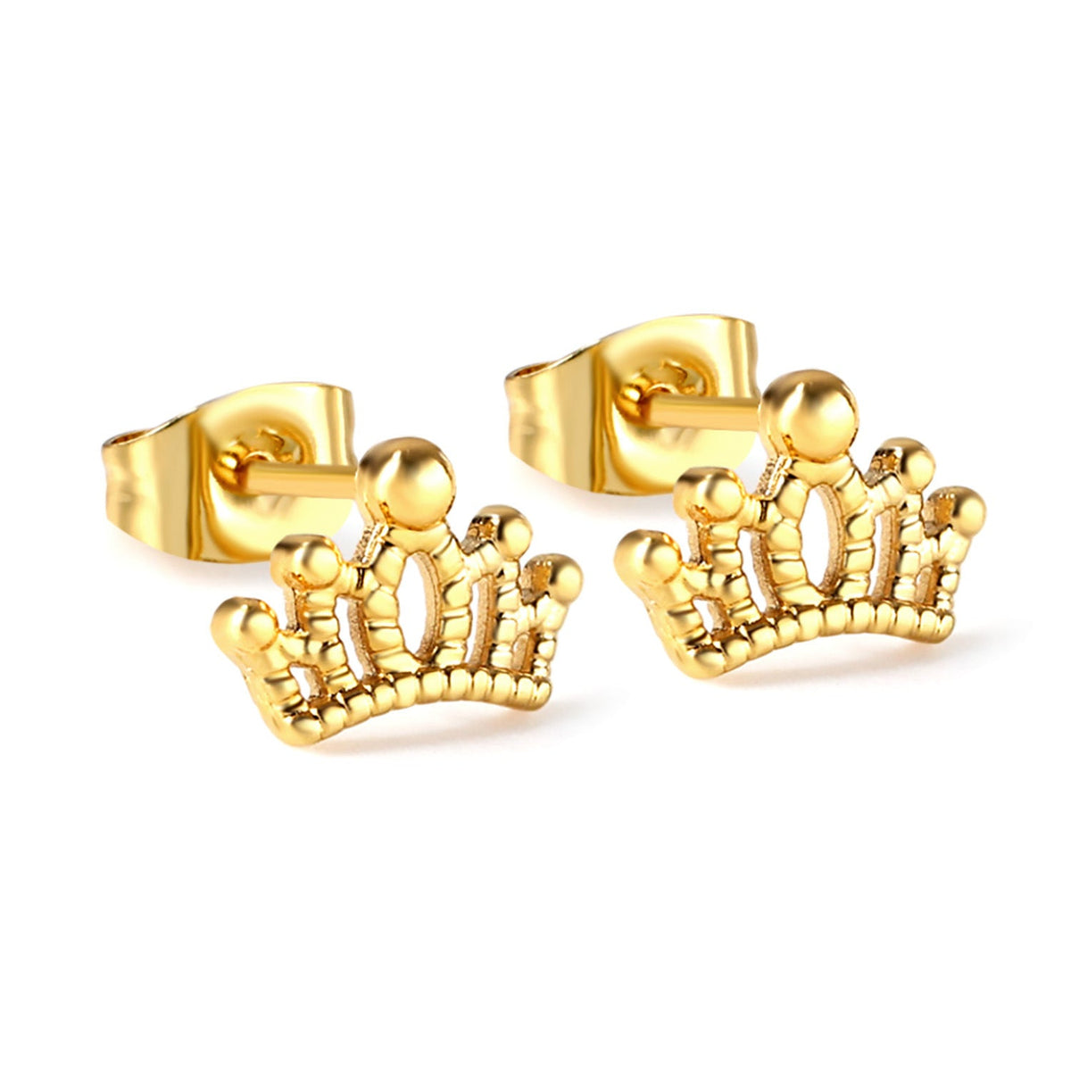 Clous d'oreilles pour femme motif couronne royale