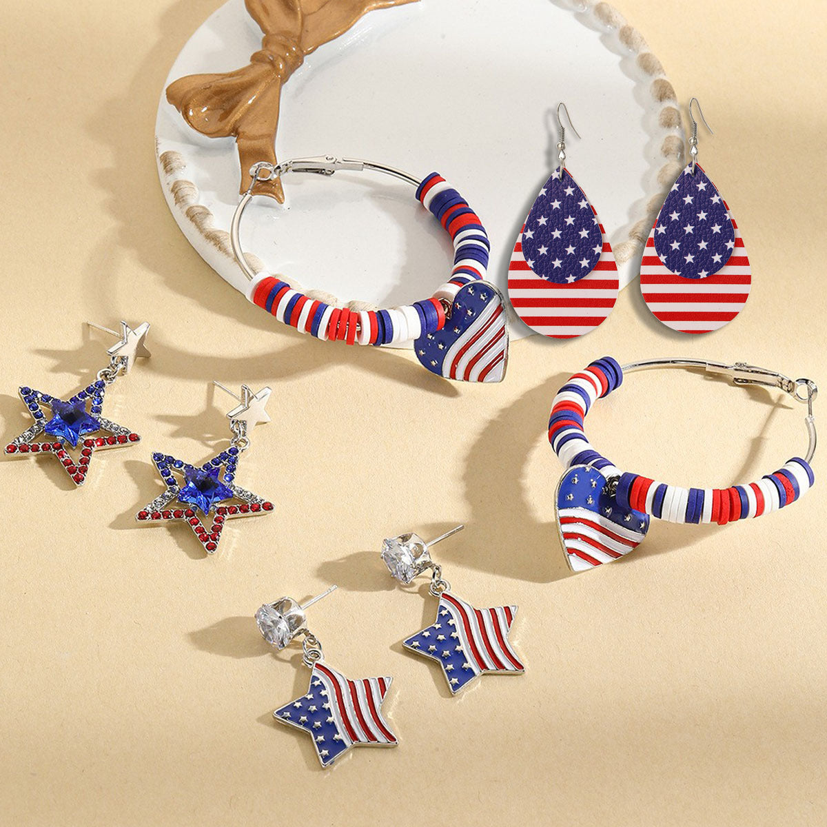 Boucles d'oreilles pendantes étoiles superposées en cristal pour femme