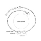 Bracelet pour femme avec symbole infini en acier inoxydable