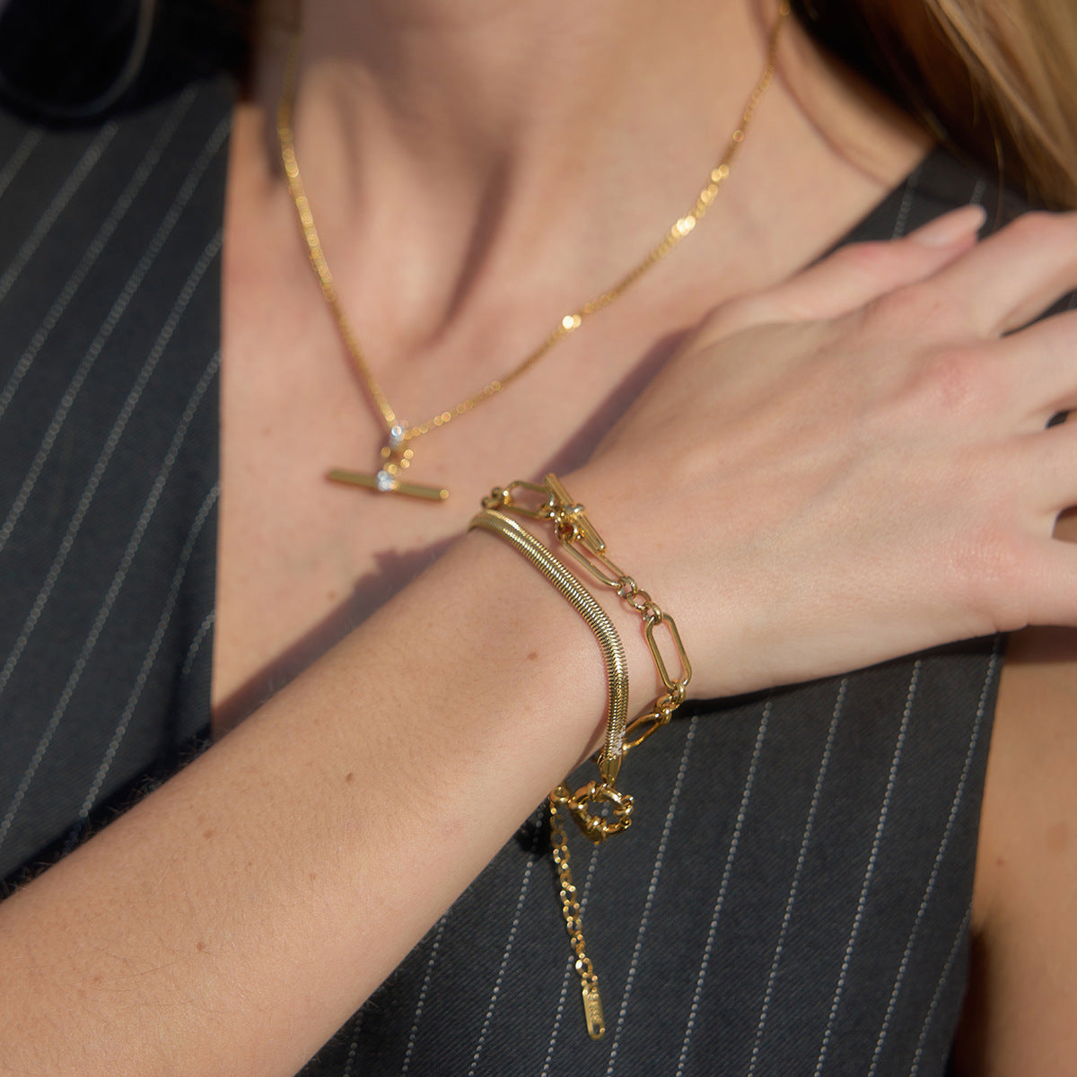Bracelet pour femme à maillons en acier inoxydable