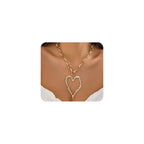 Collier chaîne cœur et perles