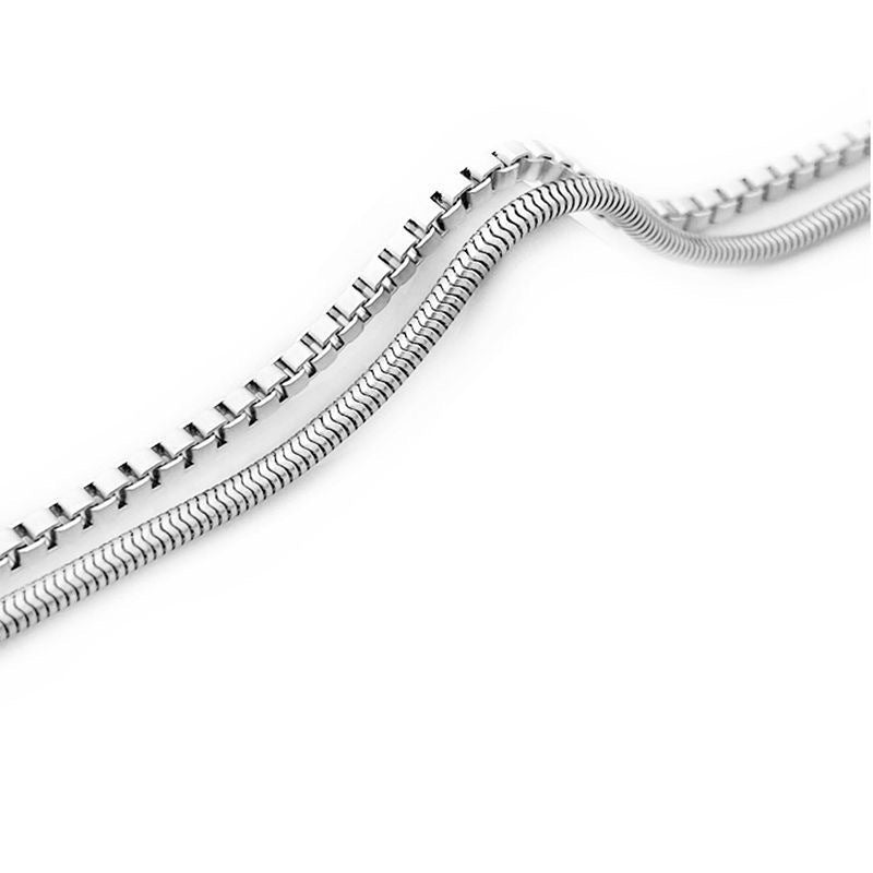 Bracelet double chaîne en acier inoxydable