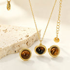 Parure de bijoux avec pendentif œil de tigre