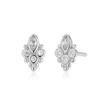 Damen Ohrstecker mit marquiseförmigem Design aus 925 Sterling Silber