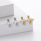 Boucles d'oreilles pour femme en argent sterling avec zircon