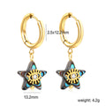 Boucles d'oreilles pendantes pour femme avec motif étoile et cristal