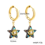 Boucles d'oreilles pendantes pour femme avec motif étoile et cristal