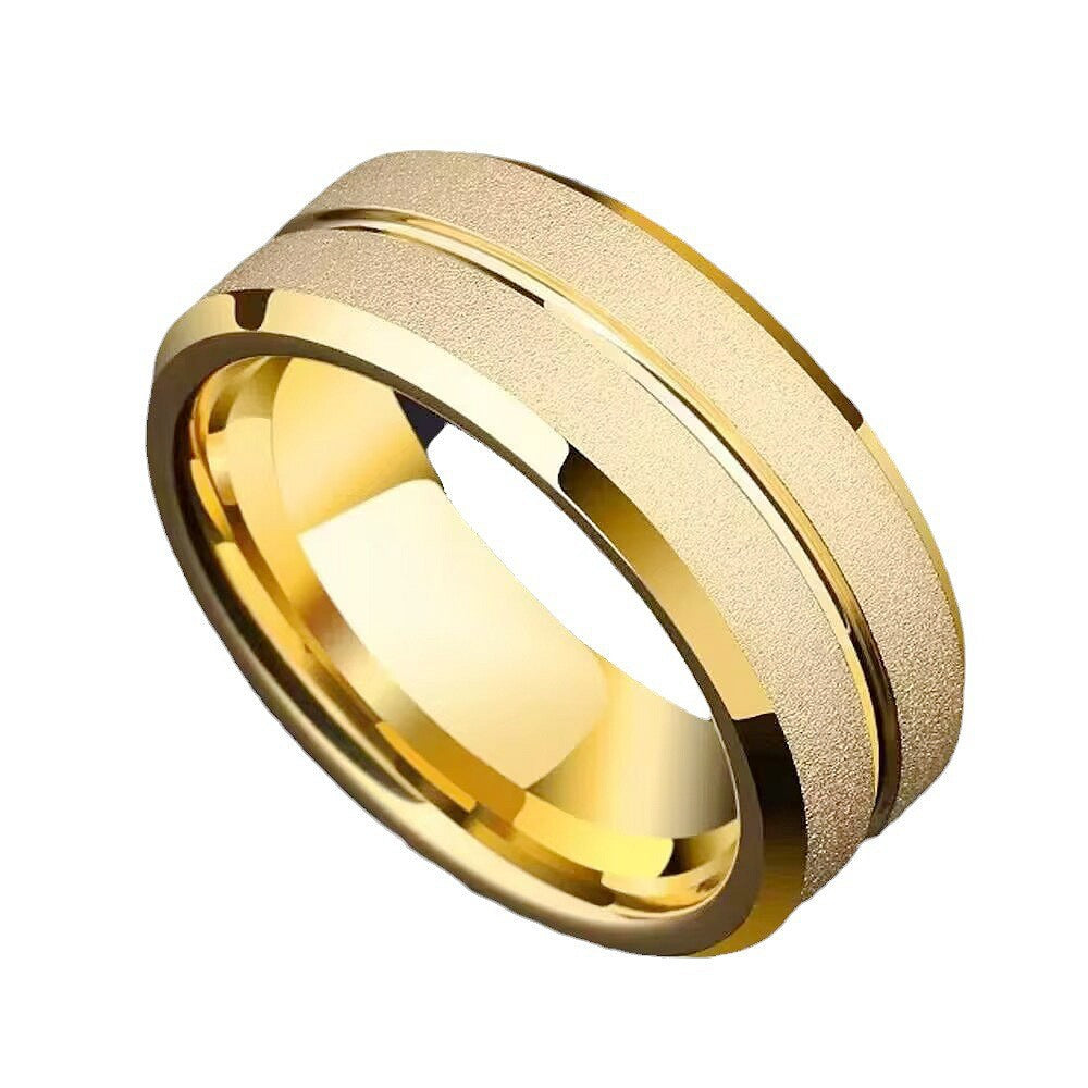 Bague pour homme à surface texturée et lignes élégantes