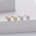 Damen Ohrstecker aus 925 Sterling Silber mit 5A Zirkonsteinen