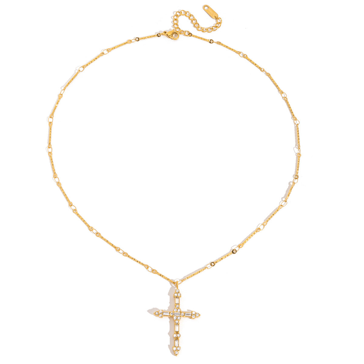 Collier pour femme avec pendentif croix en acier inoxydable