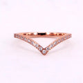 Bague en V pour femme avec accents de cristaux