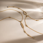Collier pour femme avec pendentifs en zircone et acier inoxydable